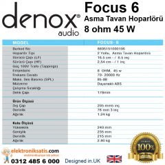 Denox Focus 6 Asma Tavan Hoparlörü