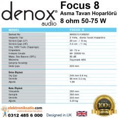 Denox Focus 8 Asma Tavan Hoparlörü