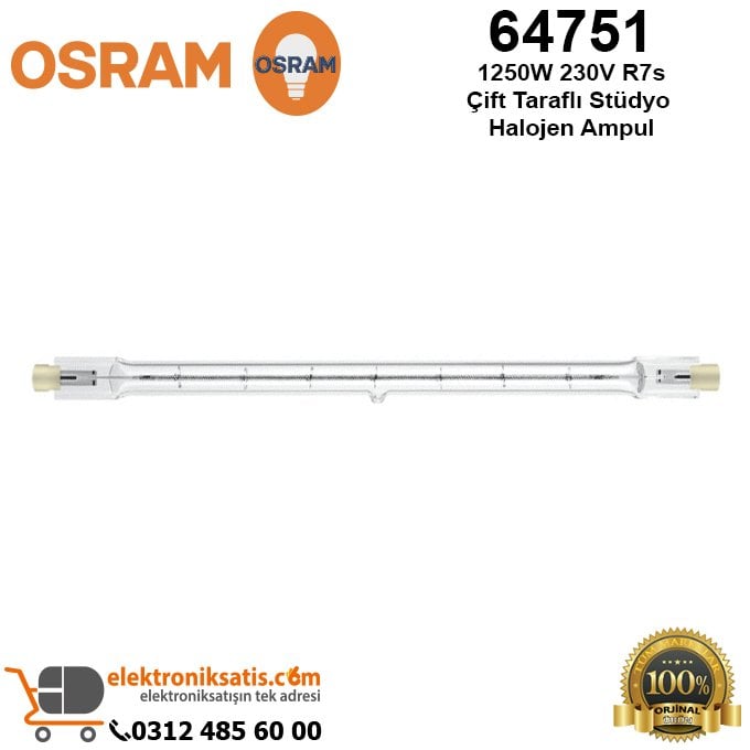 Osram 64751 1250 Watt 230 Volt R7s Çift Taraflı Stüdyo Halojen Ampul