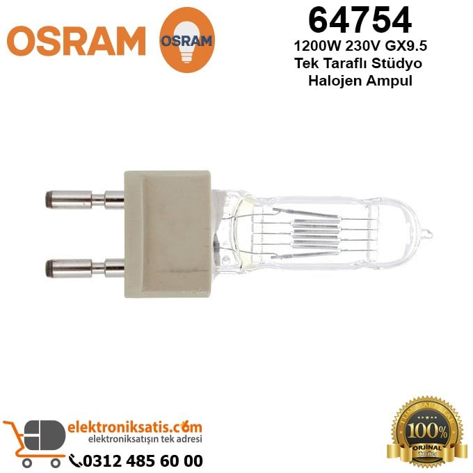 Osram 64754 1200 Watt 230 Volt GX9.5 Tek Taraflı Stüdyo Halojen Ampul