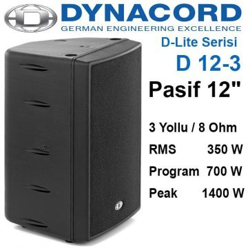 Dynacord D-Lite D 12-3 12'' 3-Way Fullrange Pasif Hoparlör