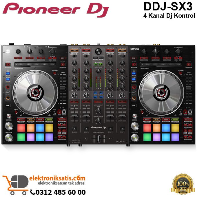 Pioneer Dj DDJ-SX3 4 Kanal Dj Kontrol