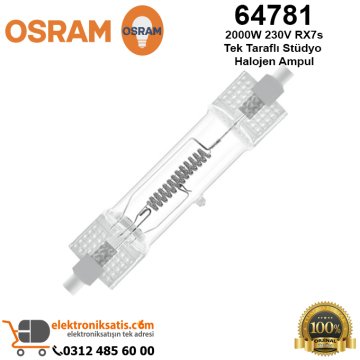 Osram 64781 2000 Watt 230 Volt RX7s Çift Taraflı Stüdyo Halojen Ampul