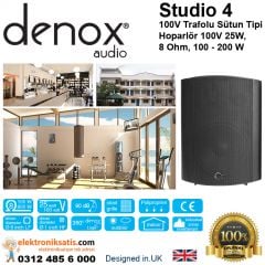 Denox Studio 4 100V Trafolu Kabin Sütun Hoparlör