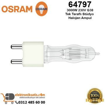 Osram 64797 3000 Watt 230 Volt G38 Tek Taraflı Stüdyo Halojen Ampul