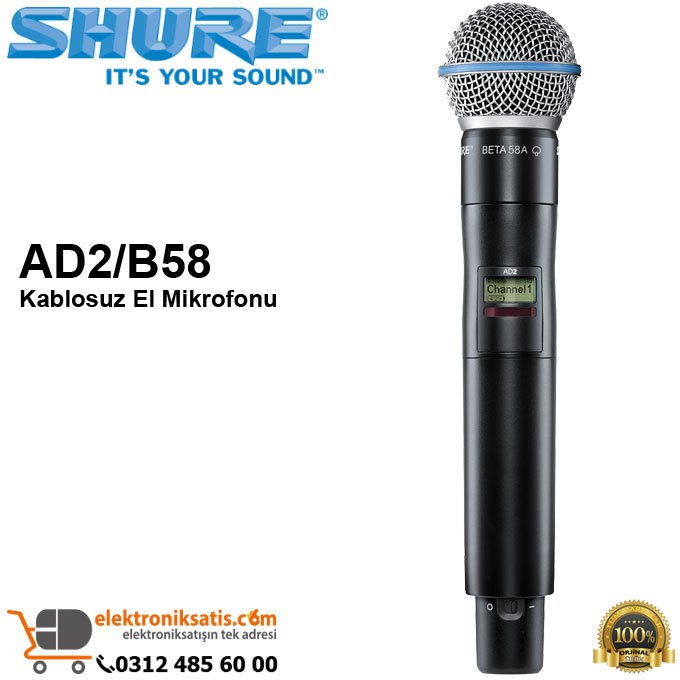 Shure AD2/B58 Kablosuz El Mikrofonu