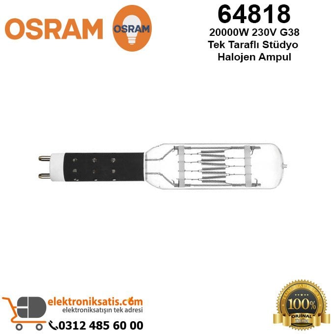 Osram 64818 20000 Watt 230 Volt G38 Tek Taraflı Stüdyo Halojen Ampul