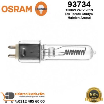 Osram 93734 1000 Watt 240 Volt 2PIN Tek Taraflı Stüdyo Halojen Ampul