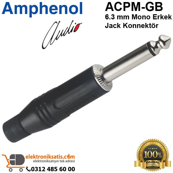 Amphenol ACPM-GB 6.3 mm Mono Erkek Jack Konnektör