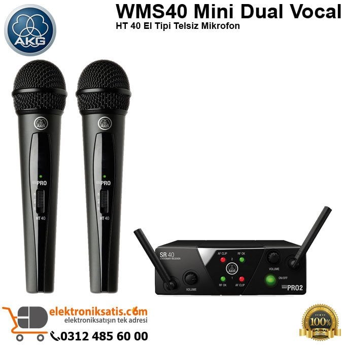AKG WMS40 Mini Dual Vocal HT 40 El Tipi Telsiz Mikrofon