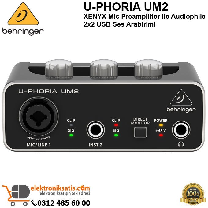 Behringer U-Phoria UM2 USB Mikrofon Ses Kartı