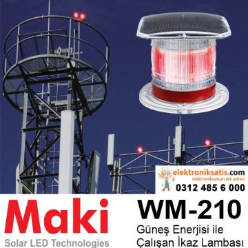 Maki WM-210 Güneş Enerjili Kırmızı ikaz Lambası
