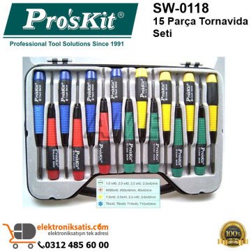 Proskit SW-0118 15 Parça Tornavida Seti