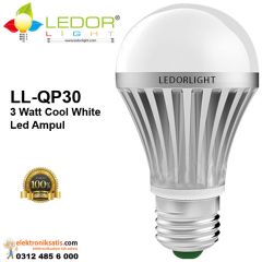 Ledor Light LL-QP30-3 Watt Cool White Led Ampul