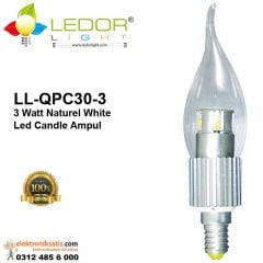 Ledor Light LL-QPC30-3 Watt Naturel White Led Candle Ampul