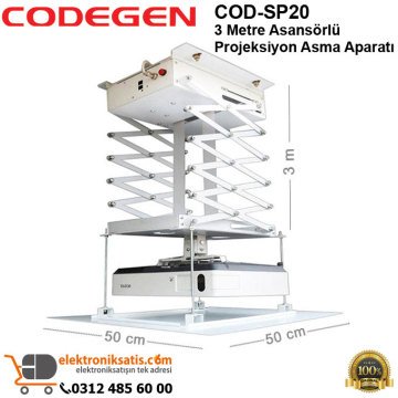 Codegen COD-SP20 3 Metre Asansörlü Projeksiyon Asma Aparatı