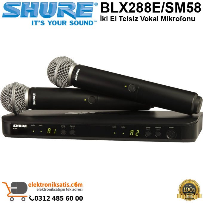 Shure BLX288E/SM58 İki El Telsiz Vokal Mikrofonu