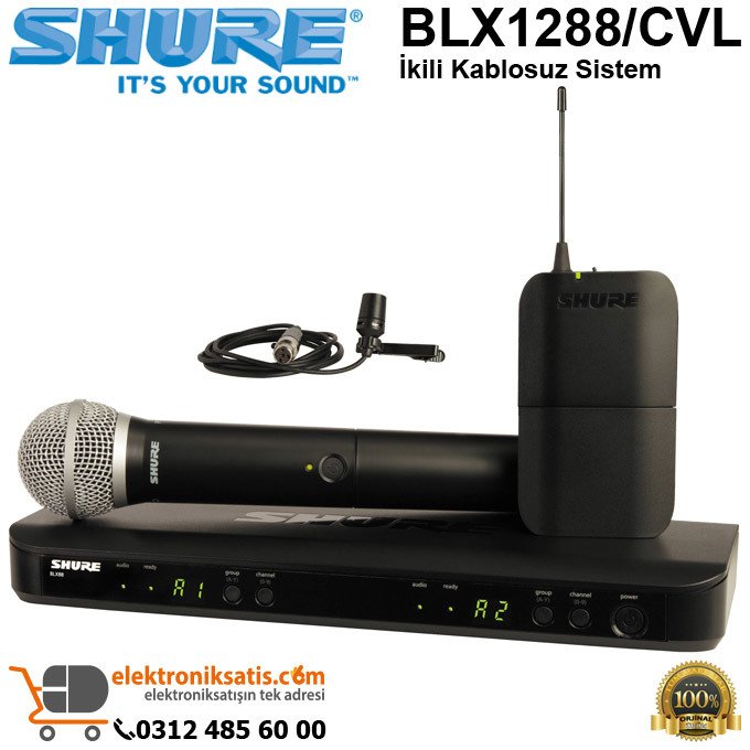 Shure BLX1288E/CVL İkili Kablosuz Sistem