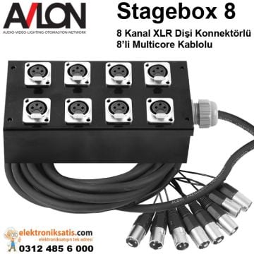 Stage Box 8 Kanal XLR Dişi Konnektörlü 25 Metre Multicore Kablolu