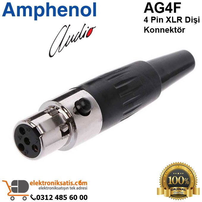 Amphenol AG4F 4 Pin Mini XLR Dişi Konnektör