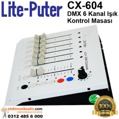 Lite Puter CX-604 DMX 6 Kanal Işık Kontrol Masası