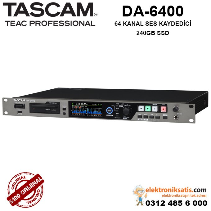 TASCAM DA-6400 64 Kanal Dijital Ses Kayıt Cihazı 240 GB SSD