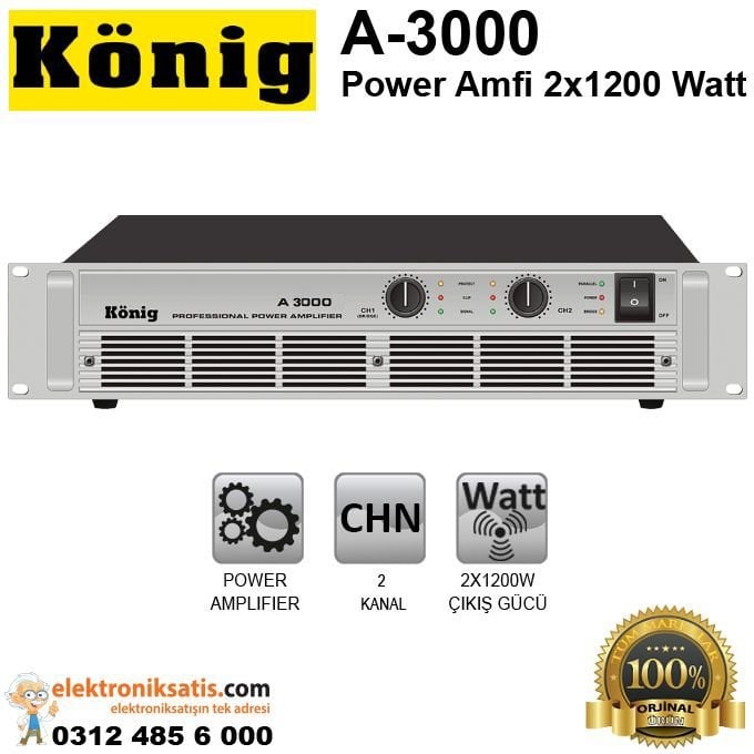 König A-3000 Power Amfi 2x1200 Watt
