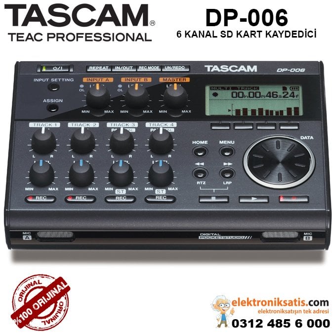 TASCAM DP-006 Pocket Studio Taşınabilir Kaydedici