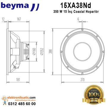 Beyma 15XA38Nd 350 Watt 15'' (38cm) Coaxial Hoparlör