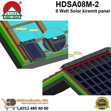 Zheijang HDSA08M-2 8W Solar Kiremit Panel