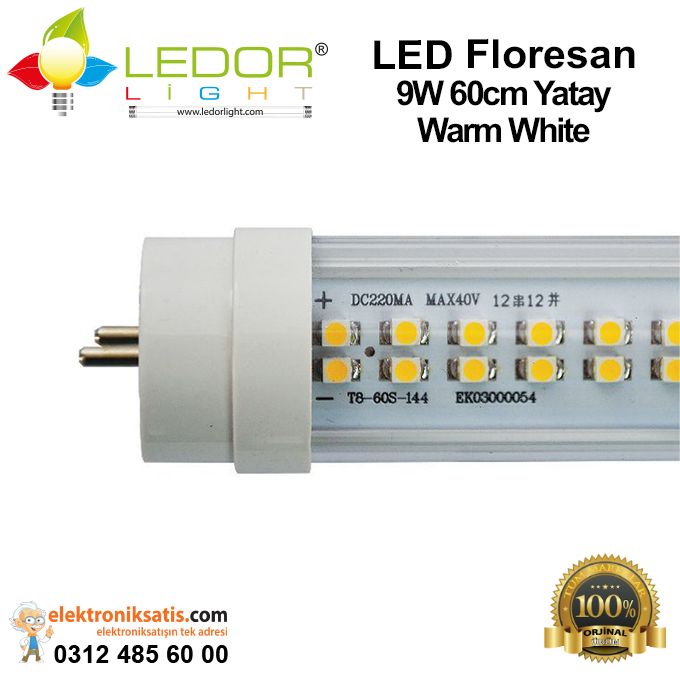 Ledorlight LED Floresan 9W 60 cm Yatay Warm White
