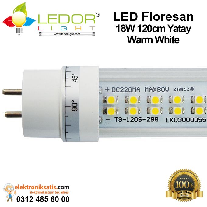 Ledorlight LED Floresan 18W 120 cm Yatay Warm White