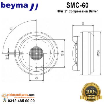 Beyma SMC-60 80 Watt 2'' (5cm) Compression Driver