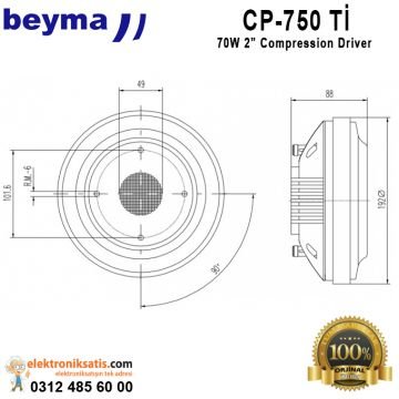 Beyma CP-750 Tİ 70 Watt 2'' (5cm) Compression Driver