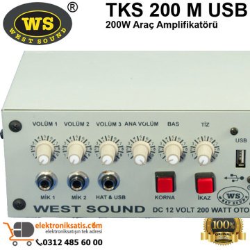 West Sound TKS 200 M USB 200W Araç Amplifikatörü