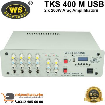 West Sound TKS 400 M USB 2 x 200W Araç Amplifikatörü