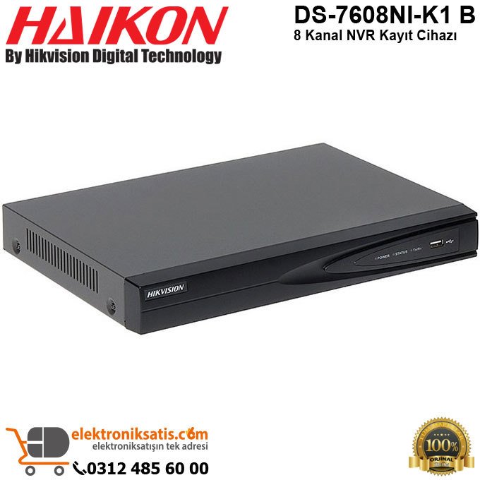 Haikon DS-7608NI-K1 B 8 Kanal NVR Kayıt Cihazı