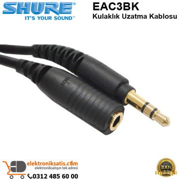 Shure EAC3BK 91 cm Kulaklık Uzatma Kablosu