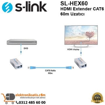 S-Link SL-HEX60 HDMI Extender CAT6 60m Uzatıcı