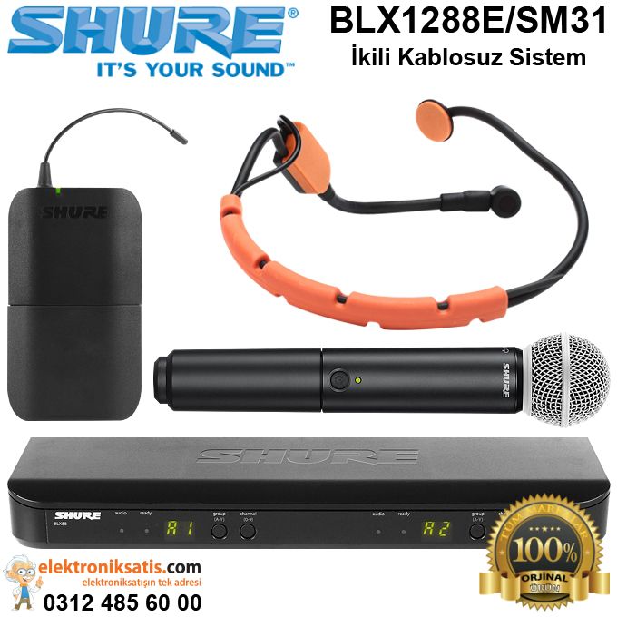 Shure BLX1288E-SM31 İkili Kablosuz Sistem