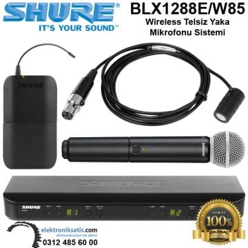 Shure BLX1288E-W85 Wireless Telsiz Yaka Mikrofonu Sistemi
