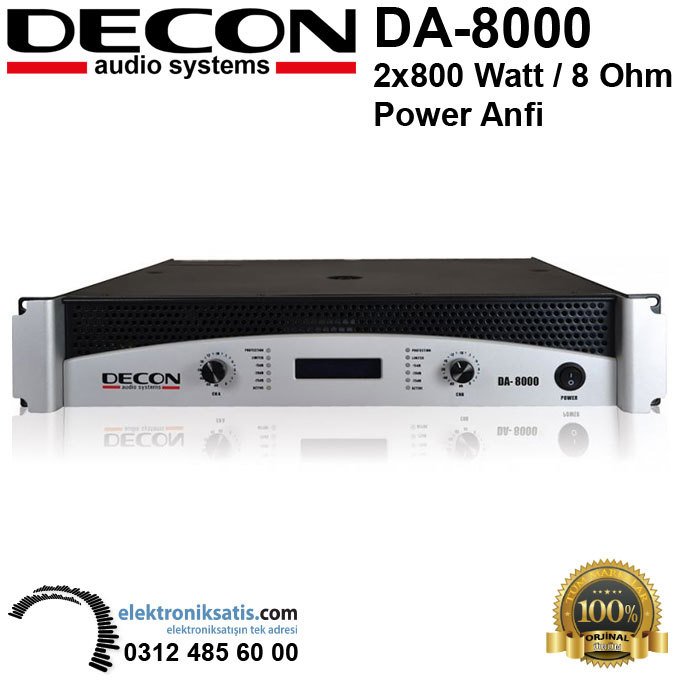Decon DA-8000 2x800 Watt Power Anfi
