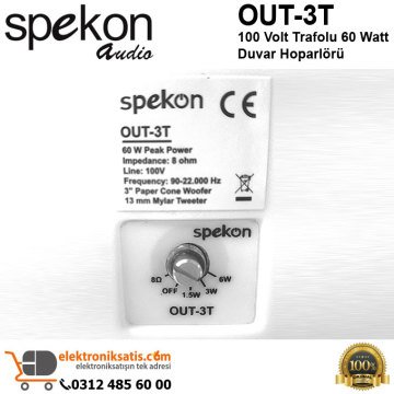 Spekon Out-3T 60 Watt Trafolu Duvar Hoparlörü
