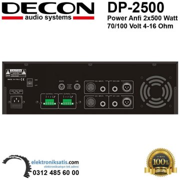 Decon DP-2500 Power Anfi 2x500 Watt 70V-100V Hat Trafolu