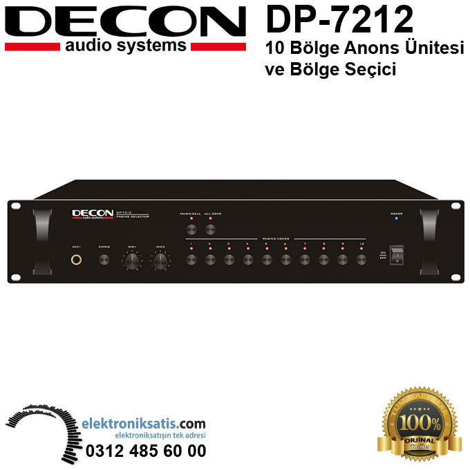 Decon DP-7212 10 Bölge Anons Ünitesi ve Bölge Seçici