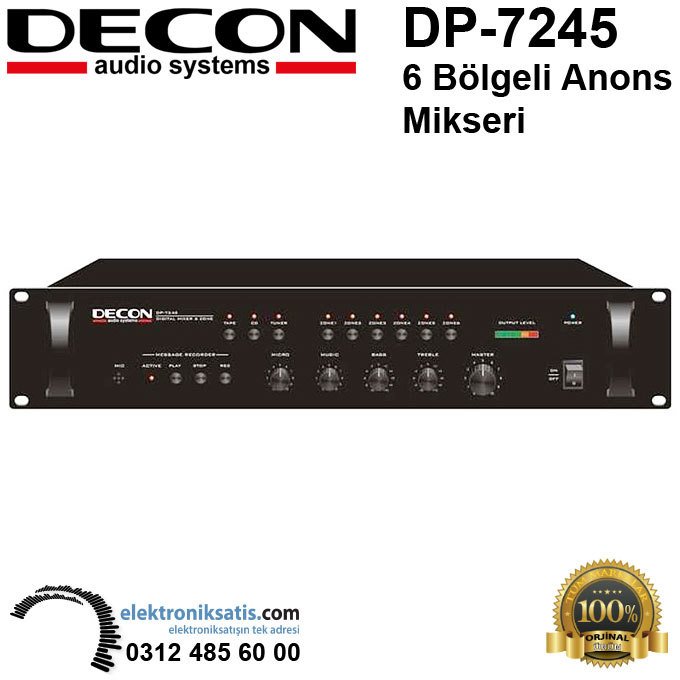 Decon DP-7245 6 Bölgeli Anons Mikseri