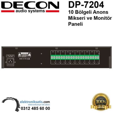 Decon DP-7204 10 Bölgeli Anons Mikseri ve Monitör Paneli