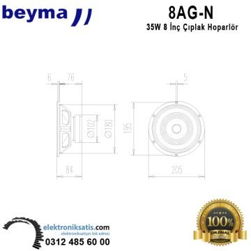 Beyma 8AG/N 8 inç- 20 cm Hoparlör