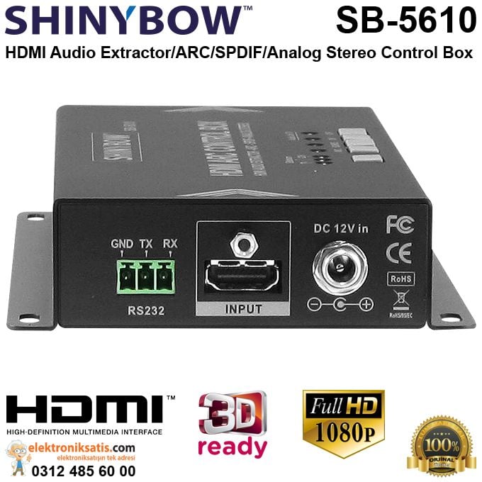 Shinybow SB-5610 HDMI ARC Control Box with HDMI Audio Extractor