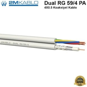 2M Kablo Dual RG 59-4 PA Koaksiyel Kablo